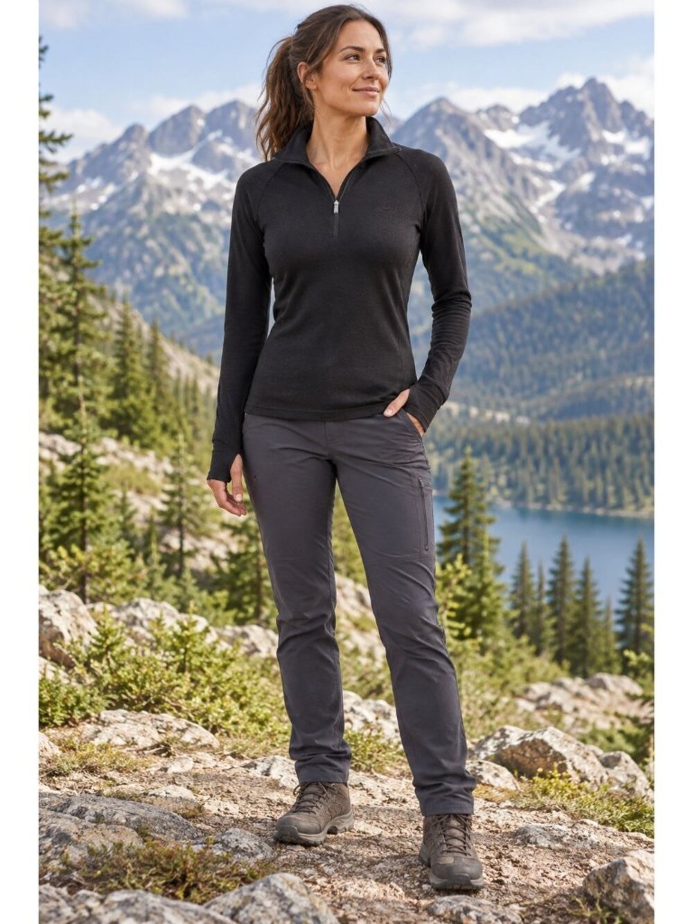 Icebreaker women's Icebreaker half-zip merino wool base layer Size M Outer Wear